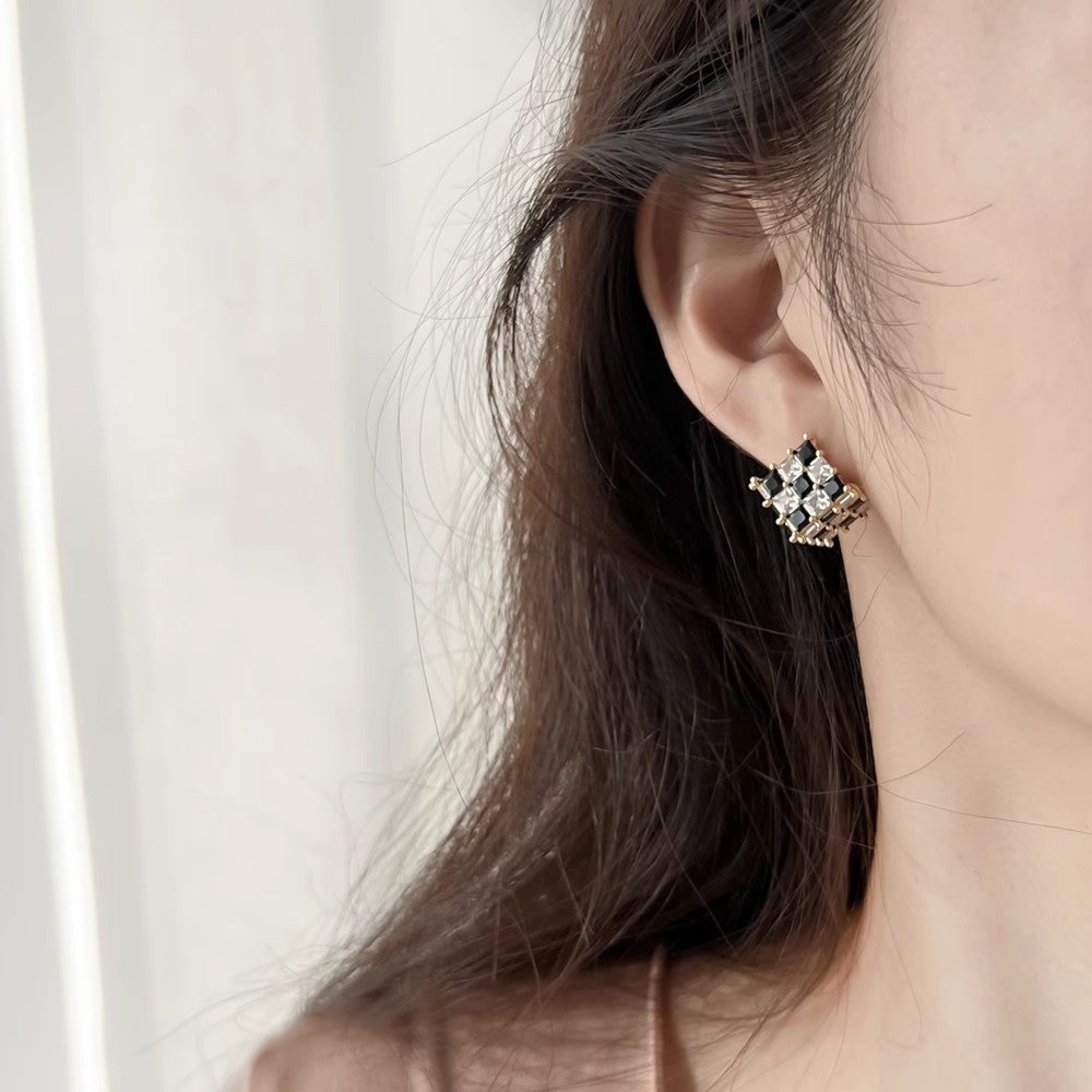 Black and White Cube Earrings