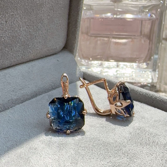 Sapphire Necklace and Earrings Luxurious Ornament Crystal