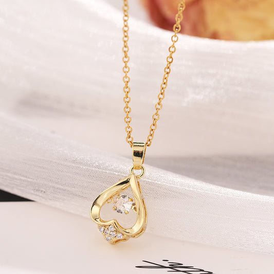 Upside-Down Heart Gemstone Necklace