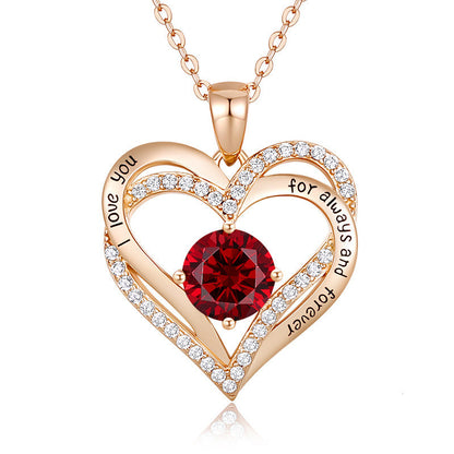 Heart Lovely Birthstone Necklace