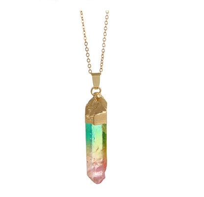 Mixed Colors Crystal Gold Necklace