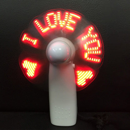 Handheld Flashing Fan - I Love You