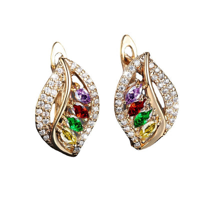 Leaf-shaped Colorful Earrings