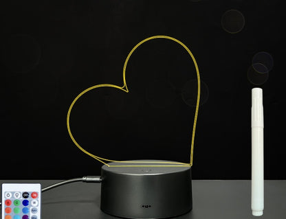 Tablero de mensajes acrílico - Luz 3D manuscrita