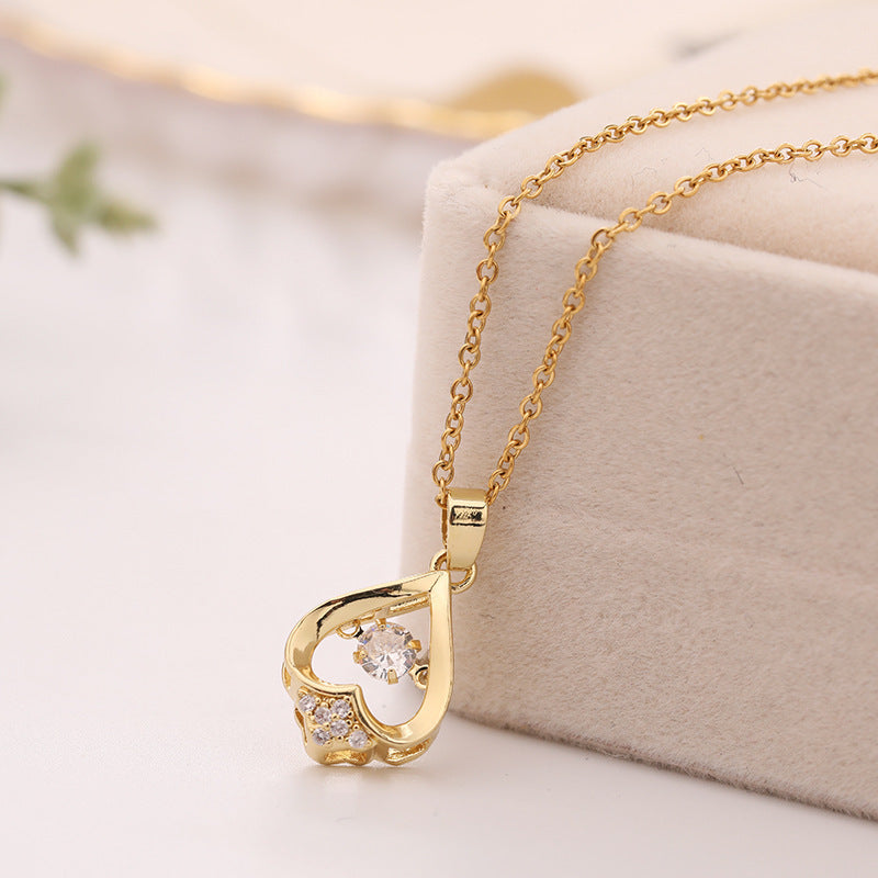 Upside-Down Heart Gemstone Necklace