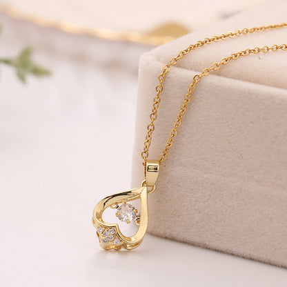 Upside-Down Heart Gemstone Necklace