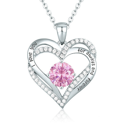 Heart Lovely Birthstone Necklace