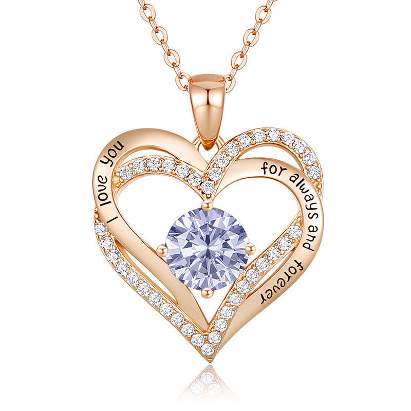 Heart Lovely Birthstone Necklace