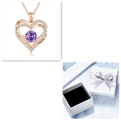 Heart Lovely Birthstone Necklace