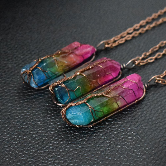 Crystal Tree Of Life Colorful Necklace