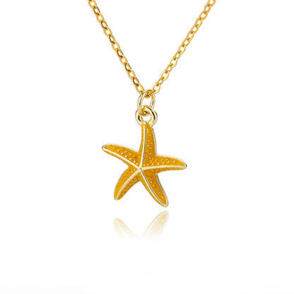 Star Shell Golden Chained Necklace
