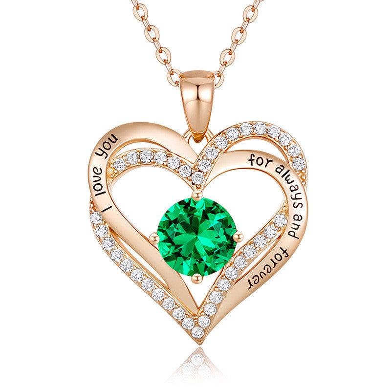 Heart Lovely Birthstone Necklace