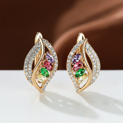 Leaf-shaped Colorful Earrings