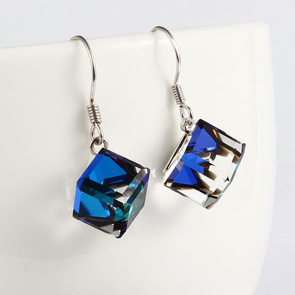 Crystal Glass Square Earrings