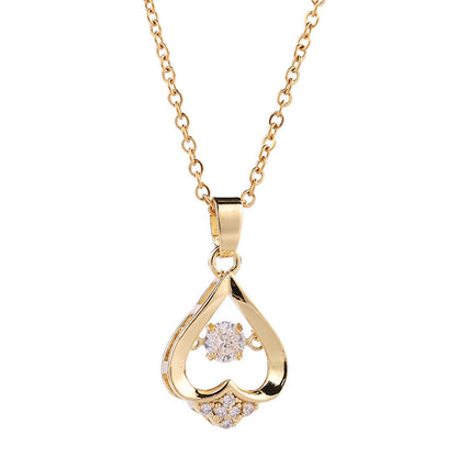 Upside-Down Heart Gemstone Necklace