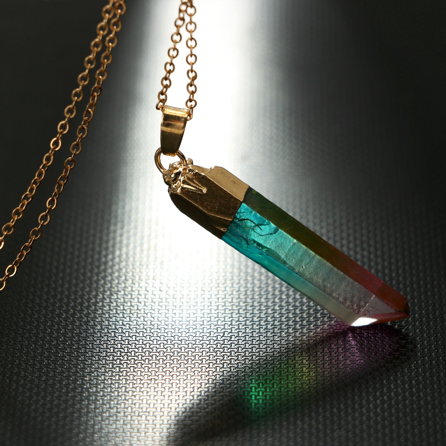 Mixed Colors Crystal Gold Necklace