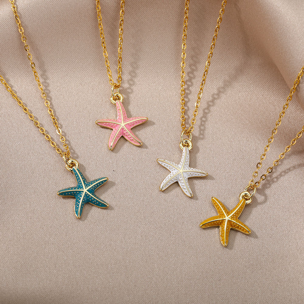Star Shell Golden Chained Necklace