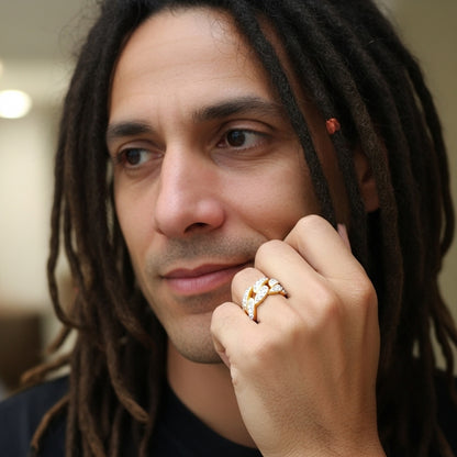 Anillo de sello de cristales 