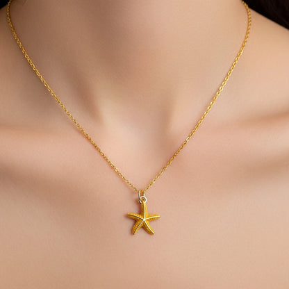 Star Shell Golden Chained Necklace