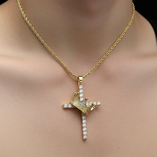 Crown and Cross Necklace