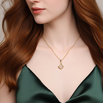 Upside-Down Heart Gemstone Necklace