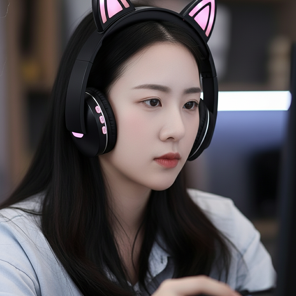 Cute Cat Neon Headphones
