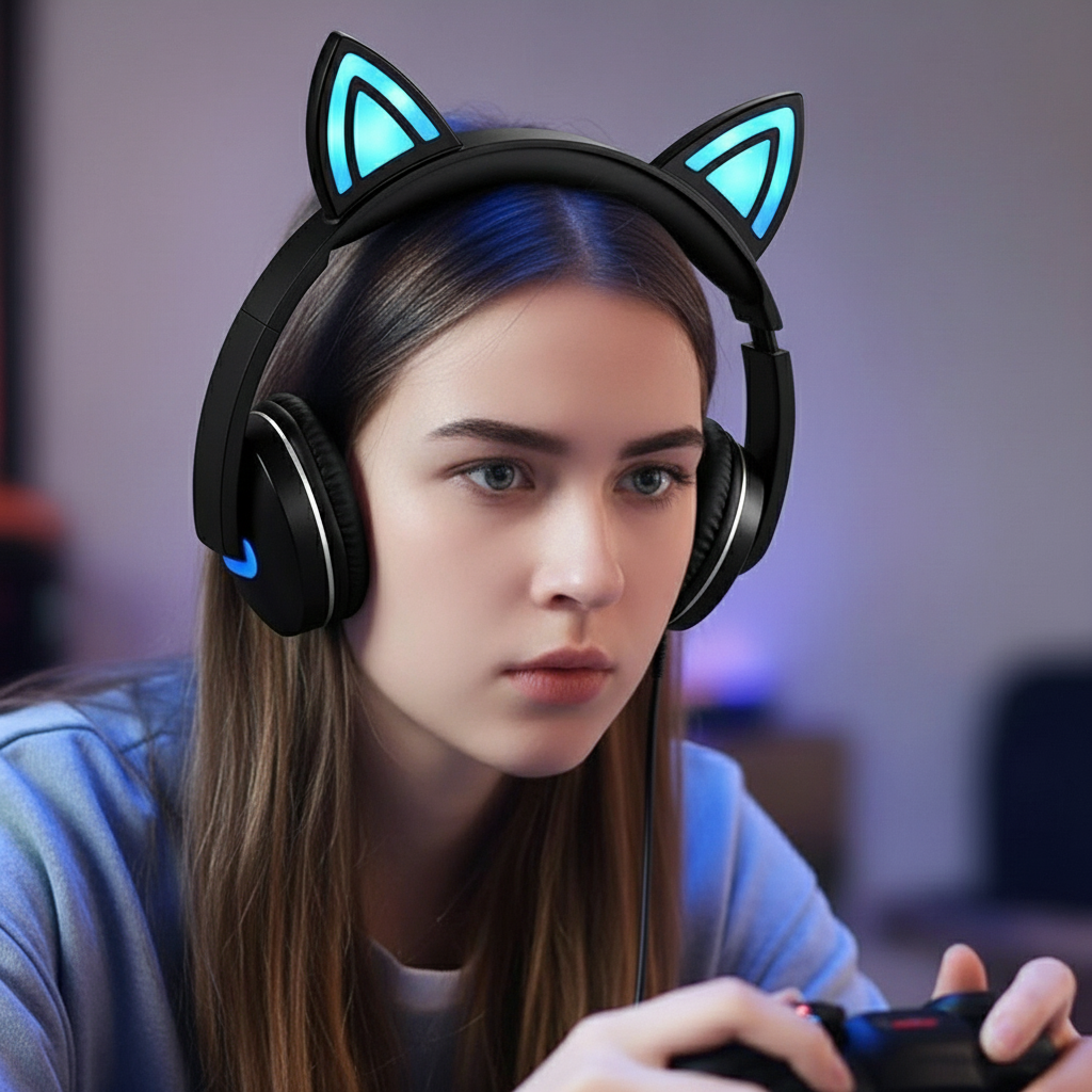 Cute Cat Neon Headphones