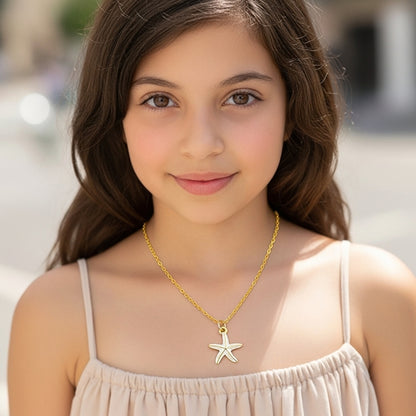 Star Shell Golden Chained Necklace