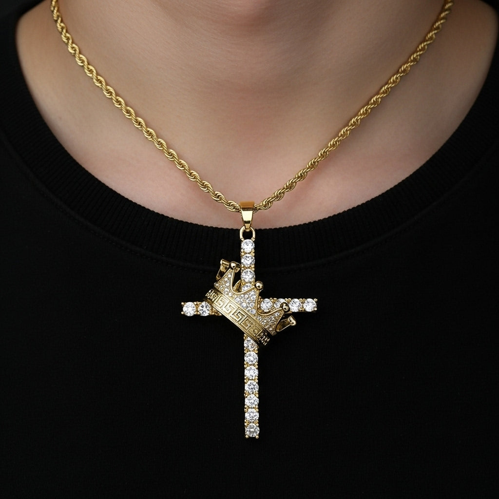 Crown and Cross Necklace
