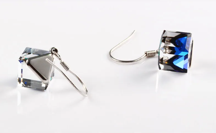 Crystal Glass Square Earrings