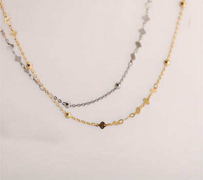 Small Round Peach Hearts Necklace