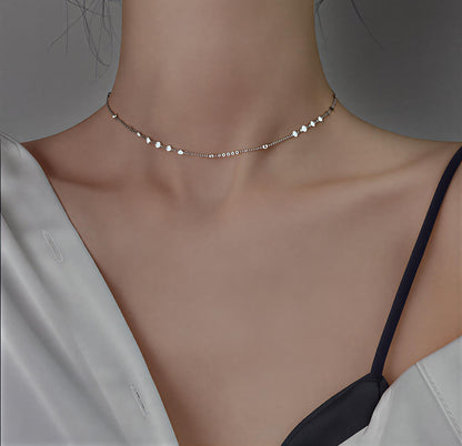 Small Round Peach Hearts Necklace