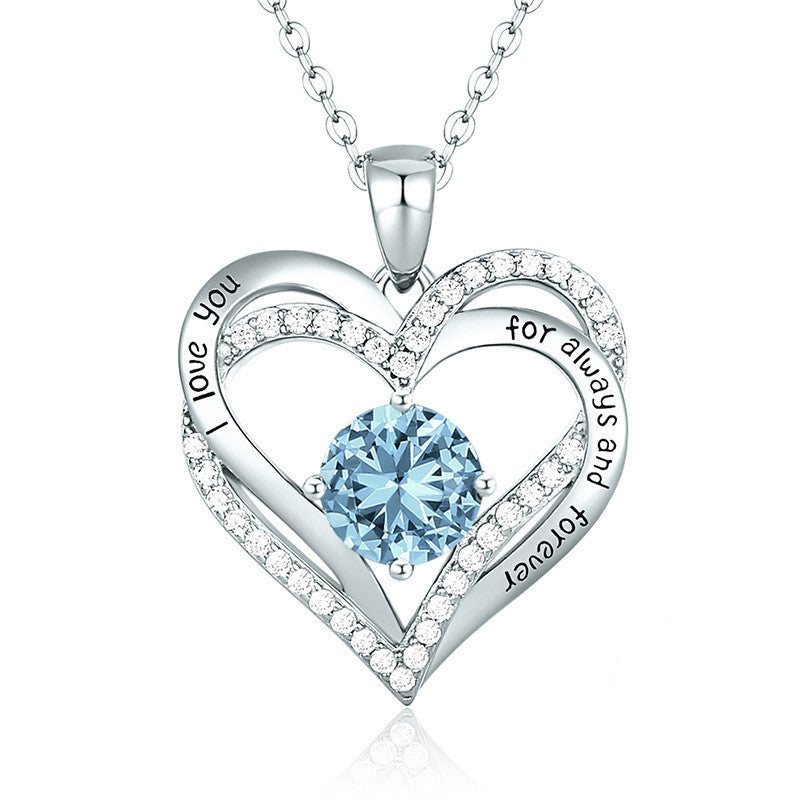 Heart Lovely Birthstone Necklace