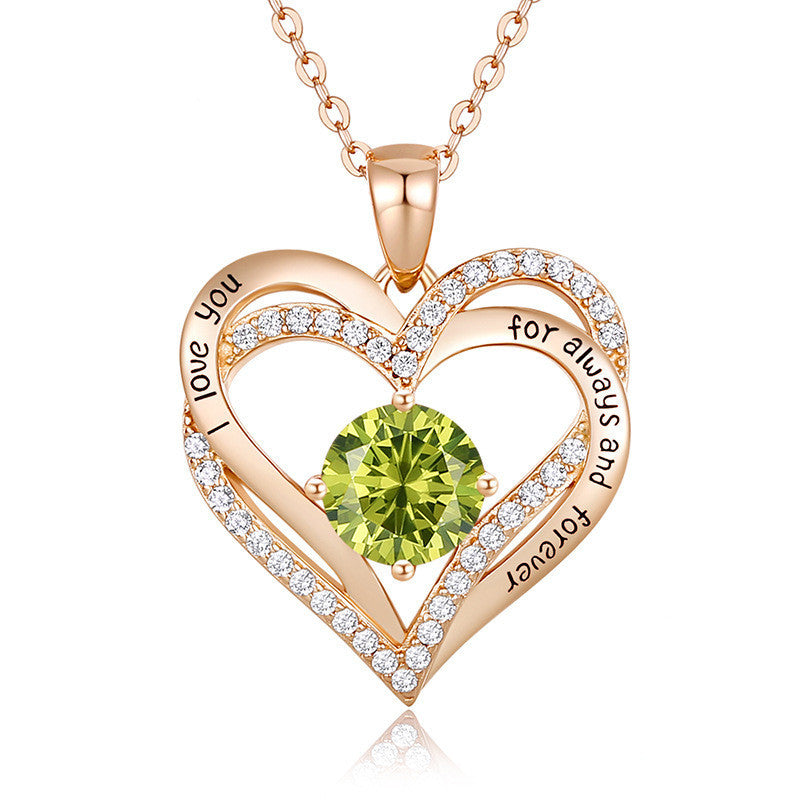 Heart Lovely Birthstone Necklace
