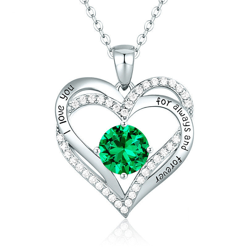 Heart Lovely Birthstone Necklace