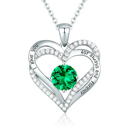Heart Lovely Birthstone Necklace
