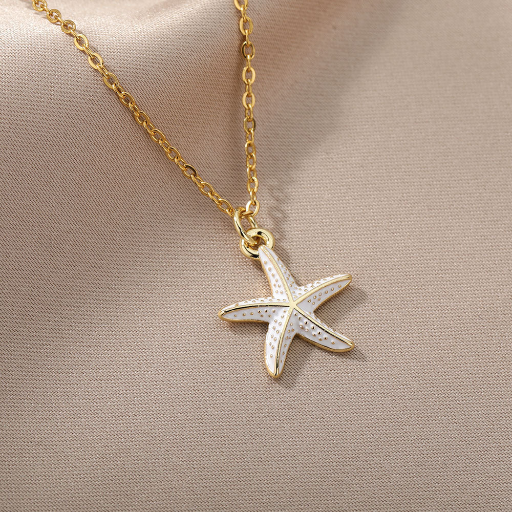 Star Shell Golden Chained Necklace