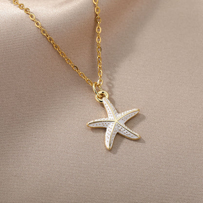 Star Shell Golden Chained Necklace