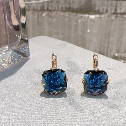 Sapphire Necklace and Earrings Luxurious Ornament Crystal