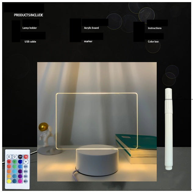 Tablero de mensajes acrílico - Luz 3D manuscrita