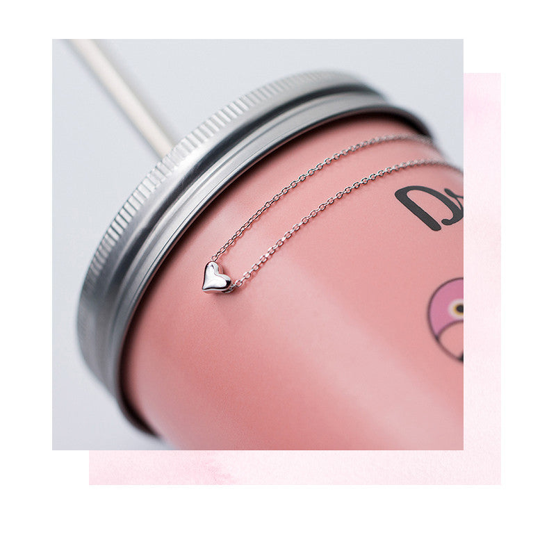 Silver Heart Short Chain Necklace