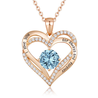 Heart Lovely Birthstone Necklace