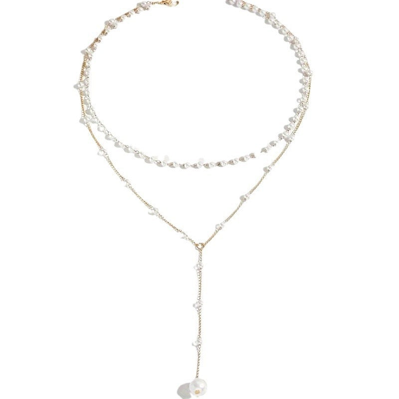 Pearl Double Layer Chest Necklace