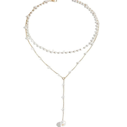 Pearl Double Layer Chest Necklace