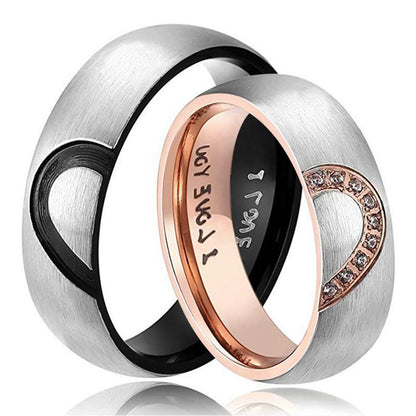 Splitted Heart Couple Ring