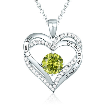 Heart Lovely Birthstone Necklace
