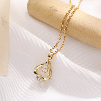 Upside-Down Heart Gemstone Necklace