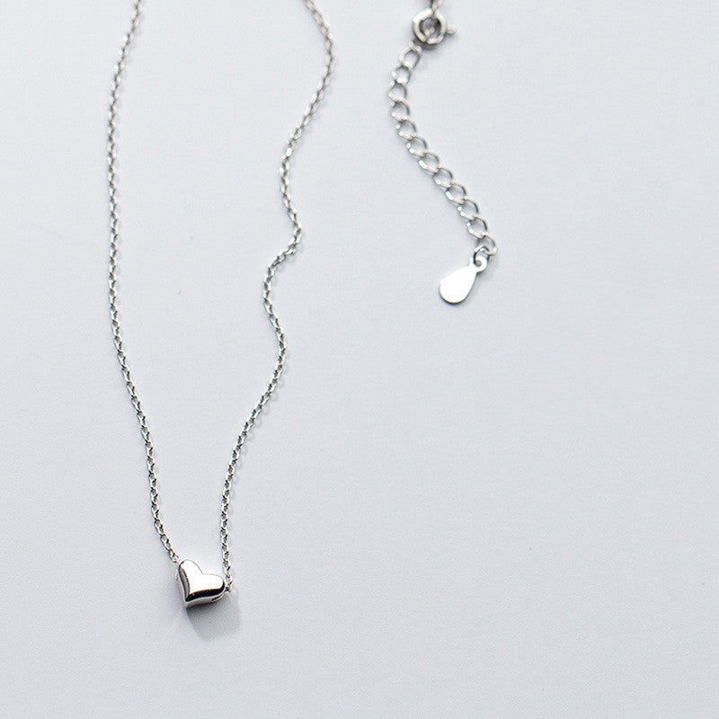 Silver Heart Short Chain Necklace