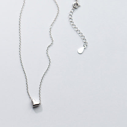 Silver Heart Short Chain Necklace