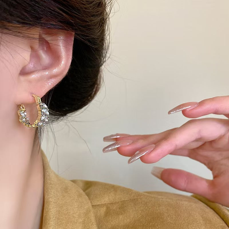 Pendientes de trigo con diamantes blancos